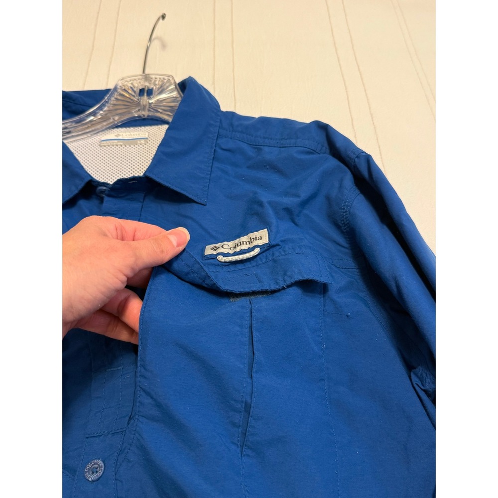 Columbia PFG Omni-Shield Vented Fishing Shirt Blue Long Sleeve Men's Large - Picture 5 of 9